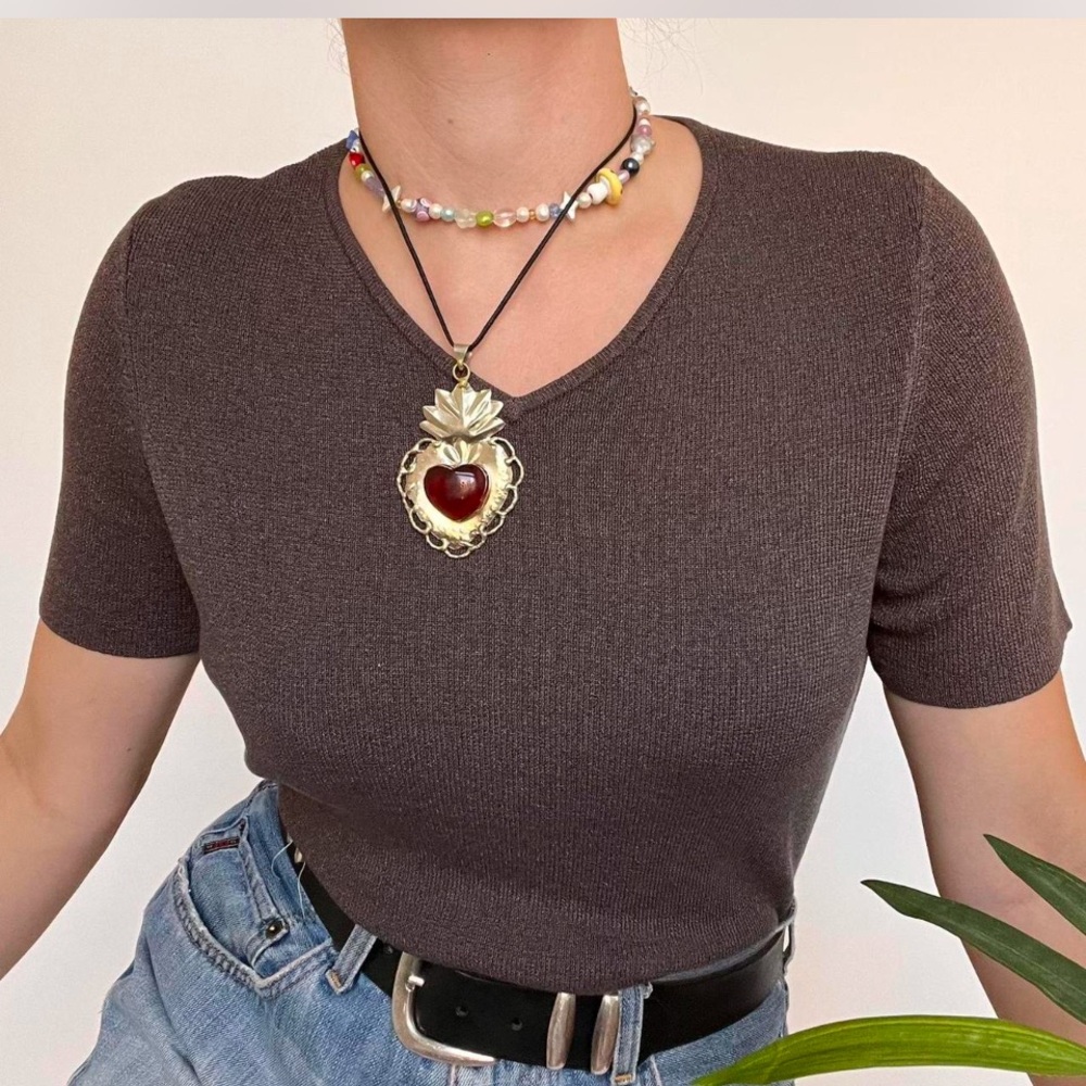 Worthington Chocolate Knit Top